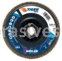 Weiler 50014 5" Tiger Trim Abrasive Flap Disc Conical Type 29 Trimmable Backing 40 Z 5/8"-11 UNC Nut