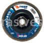 Weiler 50015 5" Tiger Trim Abrasive Flap Disc Conical Type 29 Trimmable Backing 60 Z 5/8"-11 UNC Nut