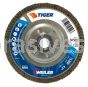 Weiler 50509 4-1/2" Tiger Disc Abrasive Flap Disc Conical Type 29 Aluminum Backing 120 Z 5/8"-11 UNC Nut