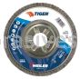 Weiler 50525 5" Tiger Disc Abrasive Flap Disc Conical Type 29 Aluminum Backing 80 Z 7/8" Arbor Hole