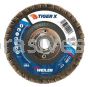 Weiler 51205V 4-1/2" Tiger X Flap Disc Conical Type 29 Phenolic Backing 40 Z 5/8"-11 Arbor Hole Vending Ready