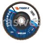 Weiler 51215 7" Tiger X Flap Disc Conical Type 29 Phenolic Backing 36 Z 7/8" Arbor Hole