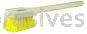 Weiler 44016 20" Utility Scrub Brush Yellow Polypropylene Long Handle Wood Block