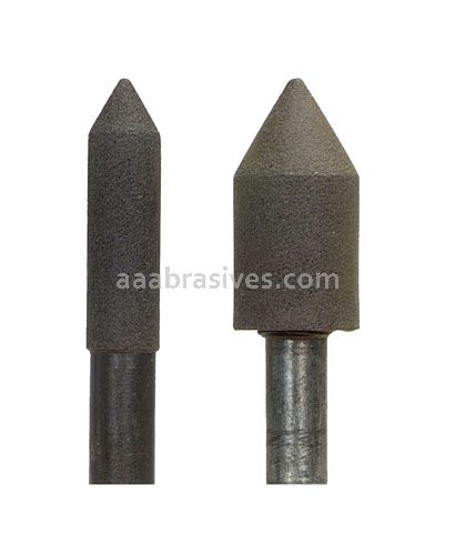 Norton 52 1 x 2 A80-VVM Treat #5 (pointed one end 60 Deg.) SP19 1/2 x 1-1/4 Center Lap Mounted Points