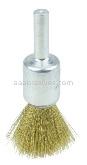 Weiler 10158 1/2" Crimped Wire End Brush .005" Brass Fill