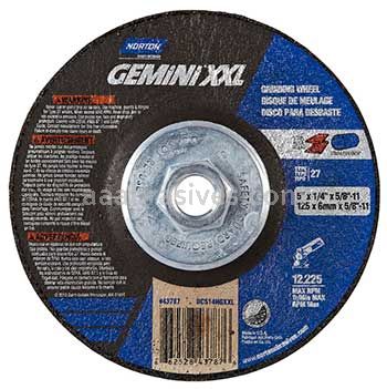 Norton Abrasives 66252843787 5 x 1/4 x 5/8-11 Norton Gemini XXL  Type 27 Depressed Center Grinding Wheels