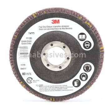 3M™ 7000028346 4-1/2 x 7/8 P120 Grit 747D T27 Flap Disc