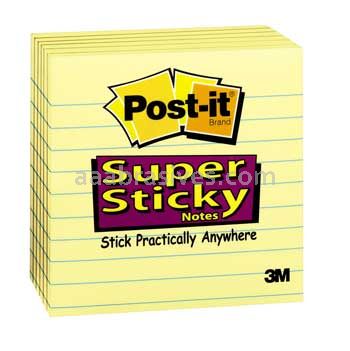 Post-it&trade; Super Sticky Notes 675-6SSCY 4 in x 4 in Canary Yellow 3M 7010311136