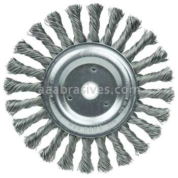Weiler 08565V 6" Cable Twist Knot Wire Wheel .023" Steel Fill 5/8"-1/2" Arbor Hole Vending Ready
