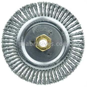 Weiler 79805 Dually 6" Root Pass Weld Cleaning Brush .020" Steel Wire Fill 5/8"-11 UNC Double-Hex Nut