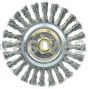 Weiler 08776 Roughneck Jr. 6" Filler Pass Weld Cleaning Brush .023" Steel Wire Fill 5/8"-11 UNC Nut