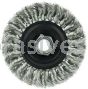 Weiler 13113 Standard Twist Knot Wire Wheel 4" .014" Stainless Steel Fill 5/8"-11 UNC Nut