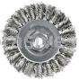 Weiler 13208 3" Standard Twist Knot Wire Wheel .014" Stainless Steel Fill 3/8"-24 UNF Nut