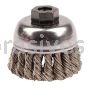 Weiler 13253 2-3/4" Single Row Knot Wire Cup Brush .020" Stainless Steel Fill M10x1.25 Nut