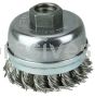 Weiler 13302 2-3/4" Single Row Knot Wire Cup Brush Banded .020" Stainless Steel Fill 5/8"-11 UNC Nut