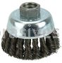 Weiler 36238 Wolverine 3" Knot Wire Cup Brush .020" Steel Fill 5/8"-11 UNC Nut