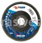 Weiler 50616 5" Tiger Disc Abrasive Flap Disc Conical Type 29 Phenolic Backing 120 Z 7/8" Arbor Hole