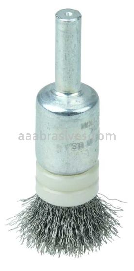 Weiler 11101 1/2" Banded Crimped Wire End Brush .0104" Steel Fill