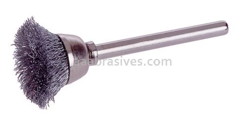 Osborn 9/16” Miniature Cup Brush 1/8” Stem DIA X .003 Brass #75759