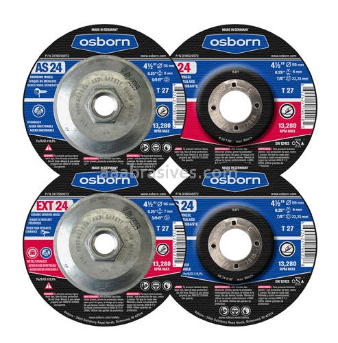 Osborn 4.5x0.25x5/8-11 24 Ceramic Grinding Disc T27 #3117560072