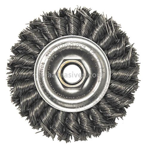 Weiler 36278 - 6" .023, 5/8"-1/2" A.H., Vortec Pro Knot Wire Wheel, Standard Twist - 012382362782