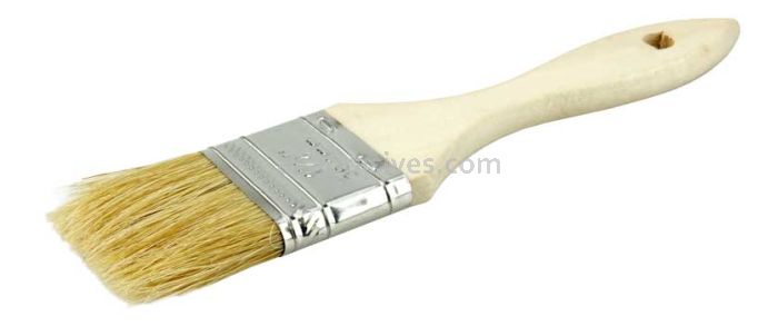 Weiler 40067 1-1/2" Chip & Oil Brush White Bristle 1-1/2" Trim Length Wood Handle