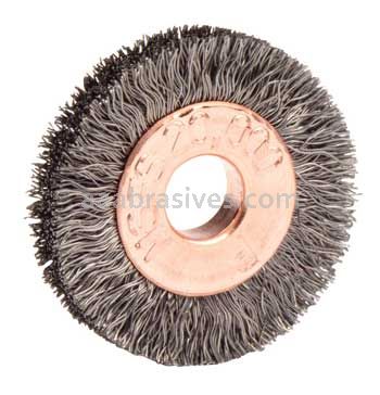 Weiler 15071 1" Small Diameter Crimped Wire Wheel .006" Steel Fill 1/4" Arbor Hole