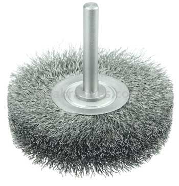 Weiler 17219 Bore-Rx 4"Dia. Internal Brush Deburring Tool .0118" Crimped Steel Wire Fill 3/8" Stem