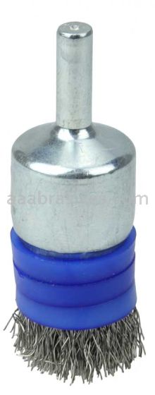 Weiler 11113 3/4" Banded Crimped Wire End Brush .0104" Stainless Steel Fill