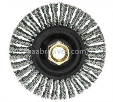 Weiler 13138V ROUGHNECK MAX 4" Stringer Bead Wire Wheel .020" Stainless Steel Fill 5/8"-11 UNC Nut Vend Ready
