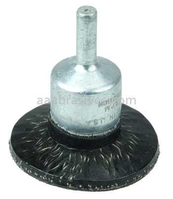 Weiler 35224 1-3/4" Polyflex Encapsulated Circular Flared Crimped Wire End Brush .020" Steel Fill