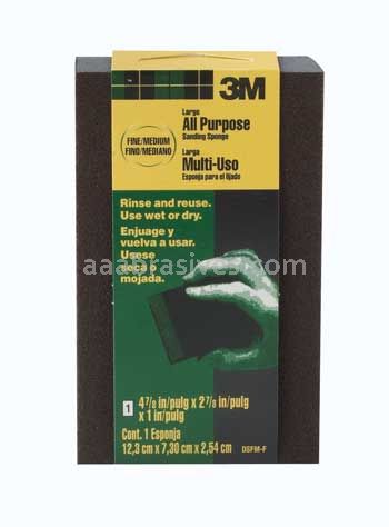 3M™ 7100113705 General Purpose Sanding Sponge Dual Grit 2-7/8x4-7/8x1 Fine/Medium