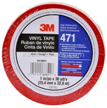 3M™ 7100044651 Vinyl Tape 471 Red 1" x 36 yards