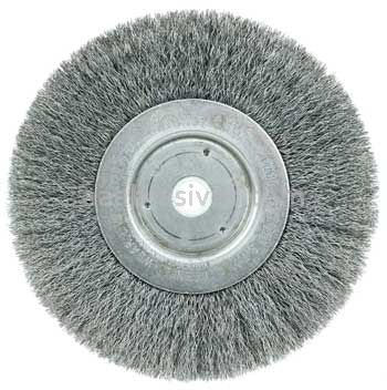 Weiler 01035 6" Narrow Face Crimped Wire Wheel .006" Steel Fill 5/8"-1/2" Arbor Hole
