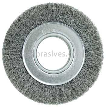 Weiler 06060 6" Medium Face Crimped Wire Wheel .0104" Steel Fill 2" Arbor Hole