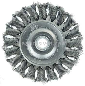 Weiler 08004 3" Standard Twist Knot Wire Wheel .0118" Steel Fill 1/2"-3/8" Arbor Hole