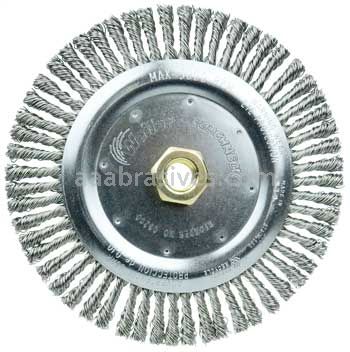 Weiler 09200 Roughneck 7" Root Pass Weld Cleaning Brush .020" Stainless Steel Wire Fill 5/8"-11 UNC Nut