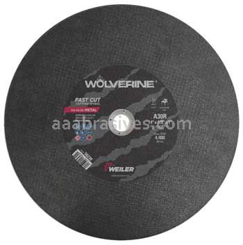 Weiler 56230 14" x 1/8" Wolverine Type 1 Large Cutting Wheel A30R 1" AH Stationary Saw