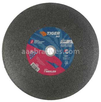 Weiler 57084 14" x 3/32" TIGER AO Type 1 Large Cutting Wheel A36R 1" AH Chop Saw Fast Burr Reduction Cutting