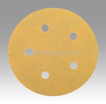 3M™ 7000119438 5" P80 Grit 255L Hookit™ Gold Film Sanding Disc 00967