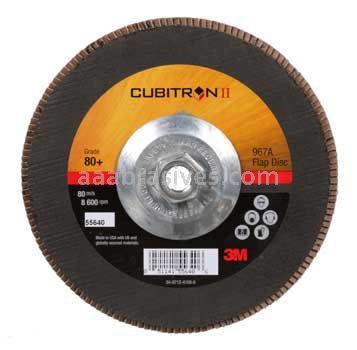 3M™ 7010327063 7 x 5/8-11 80+ Grit 967A T27 Giant Cubitron™ II Flap Disc