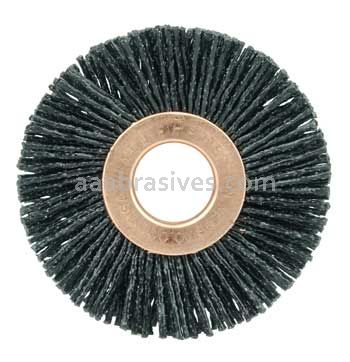 Weiler 17555 Burr-Rx 2" Small Diameter Wheel Brush .035/80 CG Crimped Fill 1/2" Arbor Hole