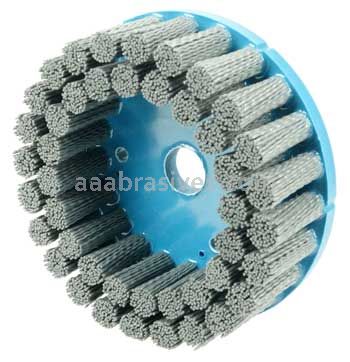 Weiler 85852 6" Nylox Disc Brush Crimped Filament .040/120 SC Fill 7/8" Arbor Hole