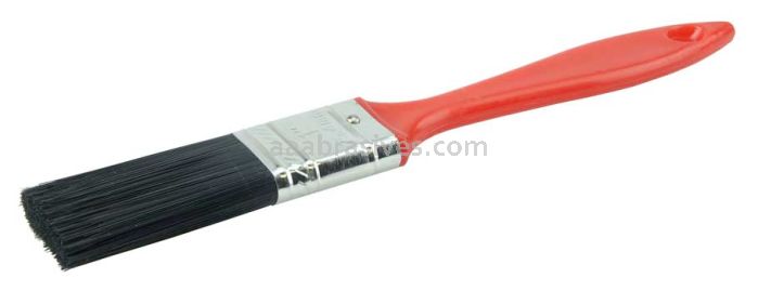 Weiler 40107 1" Industrial Varnish Brush Black Polyester 2" Trim Length Red Plastic Handle