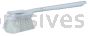 Weiler 44418 20" Utility Scrub Brush White Nylon Fill Long Handle Plastic Block