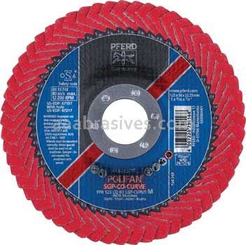 Pferd 67197 5x7/8 60 Grit Ceramic Polifan Curve Medium Flap Disc