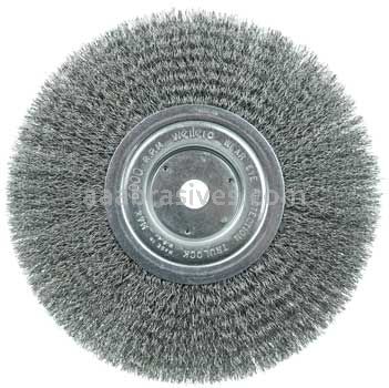 Weiler 01155 8" Narrow Face Crimped Wire Wheel .0104" Steel Fill 5/8" Arbor Hole
