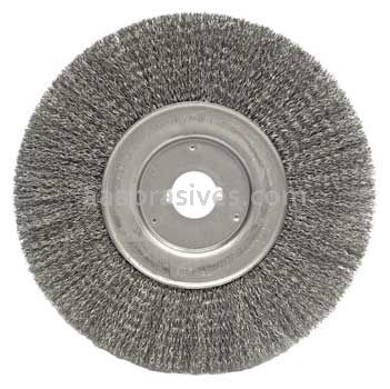 Weiler 01259 10" Narrow Face Crimped Wire Wheel .014" Steel Fill 1-1/4" Arbor Hole