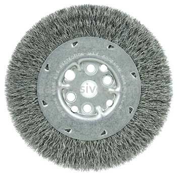 Weiler 01504 6" Maximum Density Crimped Wire Wheel .0118" Steel Fill 5/8"-1/2" Arbor Hole