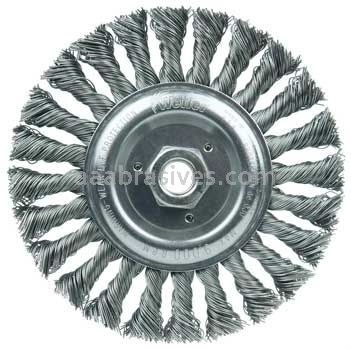 Weiler 08106 6" Standard Twist Knot Wire Wheel .023" Steel Fill 5/8"-11 UNC Nut